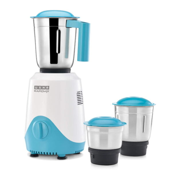 USHA RapidMix 500-Watt Copper Motor Mixer Grinder with 3 Jars (Sea Green/White) - Image 4