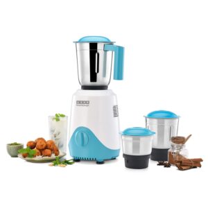 USHA RapidMix 500-Watt Copper Motor Mixer Grinder with 3 Jars (Sea Green/White)